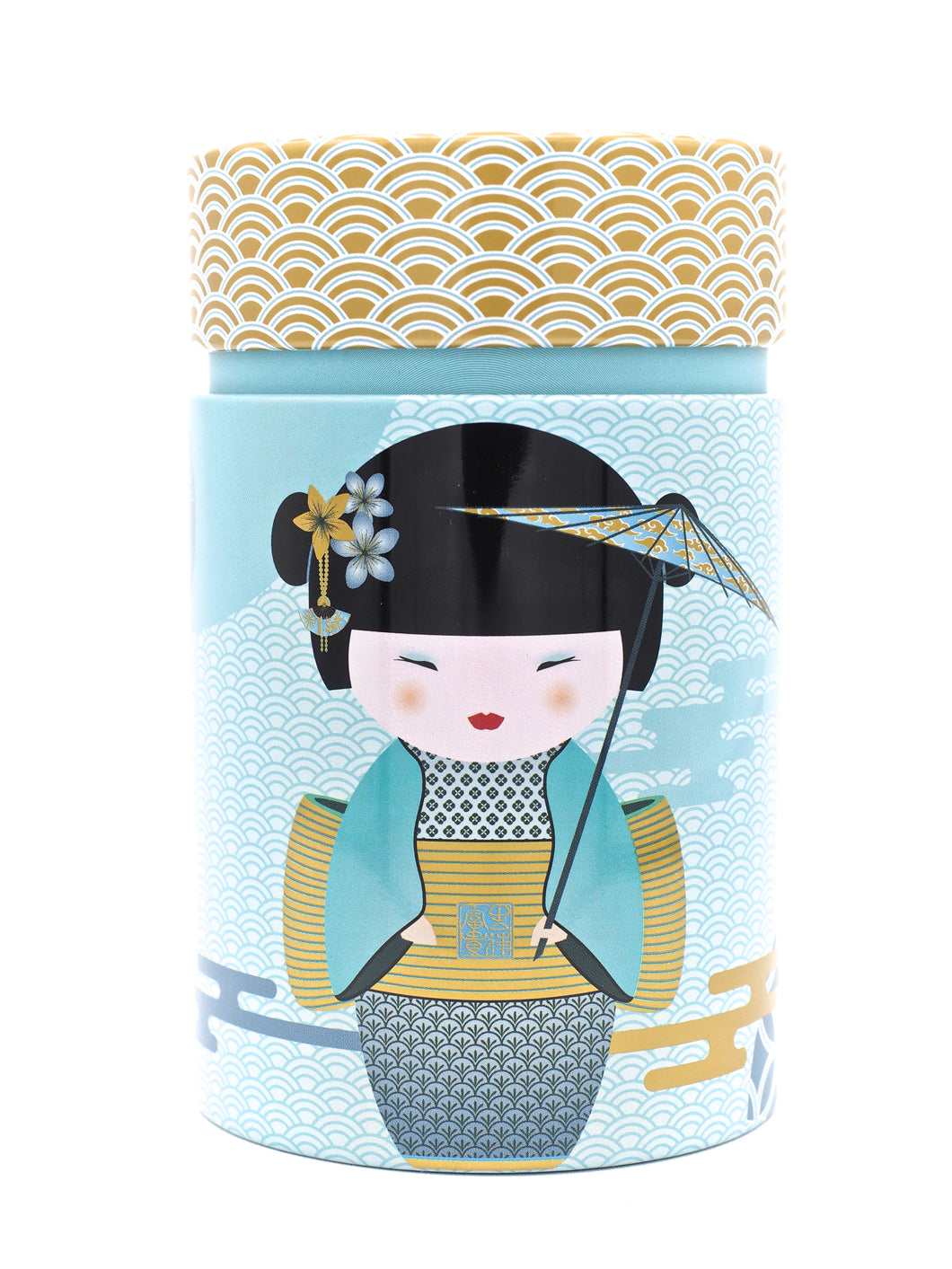 TEEDOSE, RUND, LITTLE GEISHA, JAPANISCHES MOTIV, BLAU