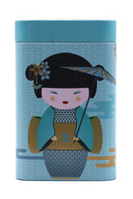 Lade das Bild in den Galerie-Viewer, TEEDOSE, ECKIG, LITTLE GEISHA, JAPANISCHES MOTIV, BLAU 100g
